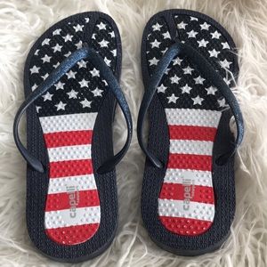 Patriotic Flip Flops, Size 10, NWOT